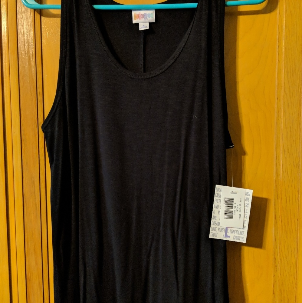 LulaRoe L black tank top